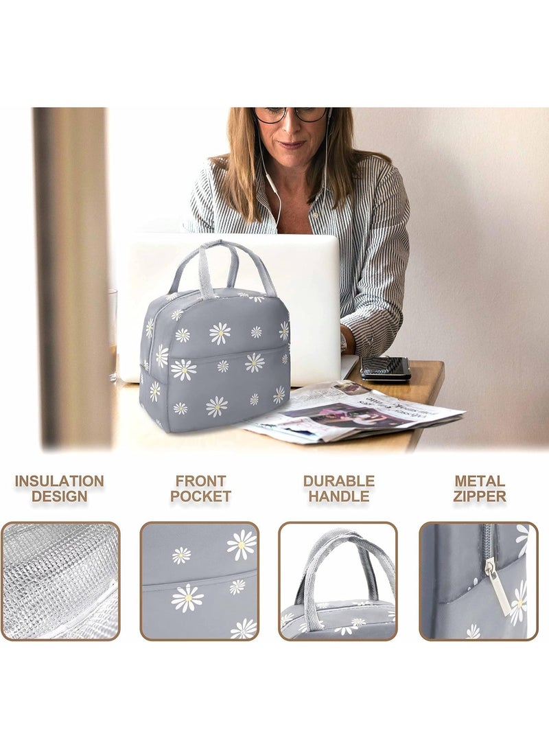 Insulated Lunch Bag Women Girls, Reusable Cute Tote Lunch Box for Adult & Men, Leakproof Cooler Lunch Bags, for Work Office Travel School Picnic - Image 4