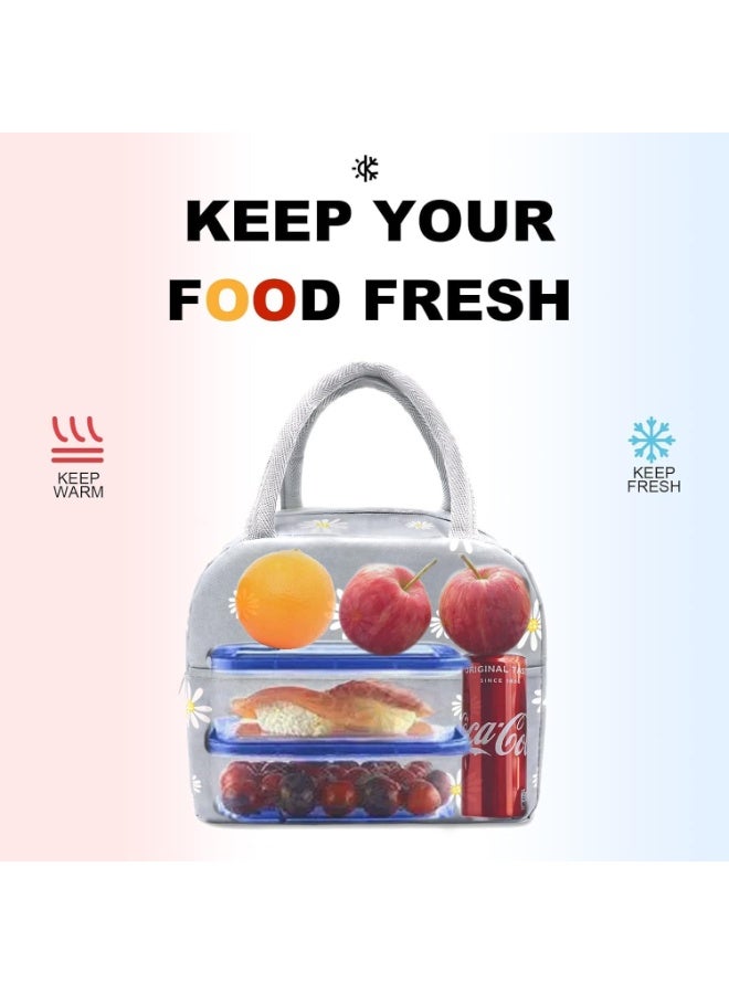 Insulated Lunch Bag Women Girls, Reusable Cute Tote Lunch Box for Adult & Men, Leakproof Cooler Lunch Bags, for Work Office Travel School Picnic - Image 3