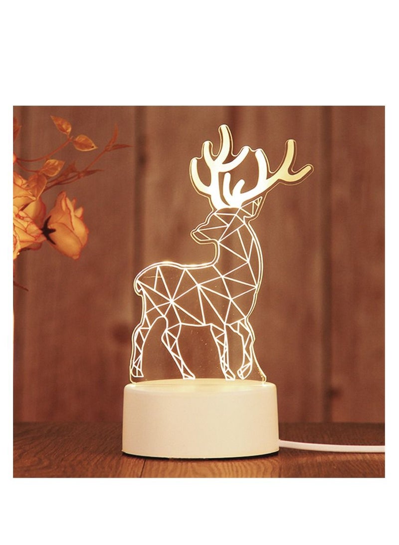 Y&D 3D Usb Table Night Lamp White 10x20centimeter - Image 1