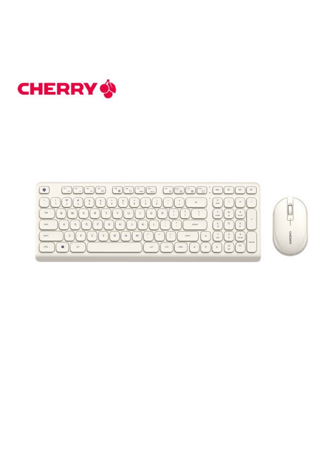 Cherry Dw2380 Wireless Keyboard And Mouse Set Upgrade Version 98-key Low-profile Membrane Keyboard Mouse For Girls Notebook Computer External Suzhou White - Image 2
