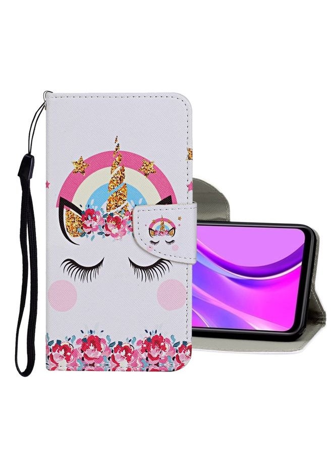 HuHa Case Cover For Xiaomi Redmi 9C Colored Drawing Pattern Horizontal Flip Leather Case with Holder & Card Slots & Wallet Unicorn 