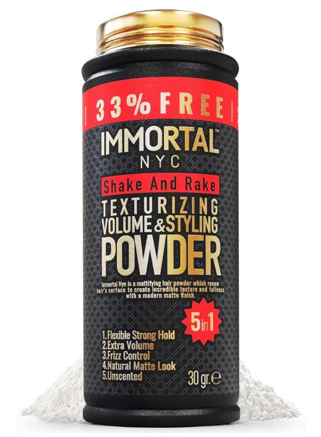 Immortal NYC 5In1 Shake And Rake Volume & Styling Powder Flex Strong Hold Mattifying All Natural Unscented Hair Powder For Men No Residue All Hair Types - Image 1
