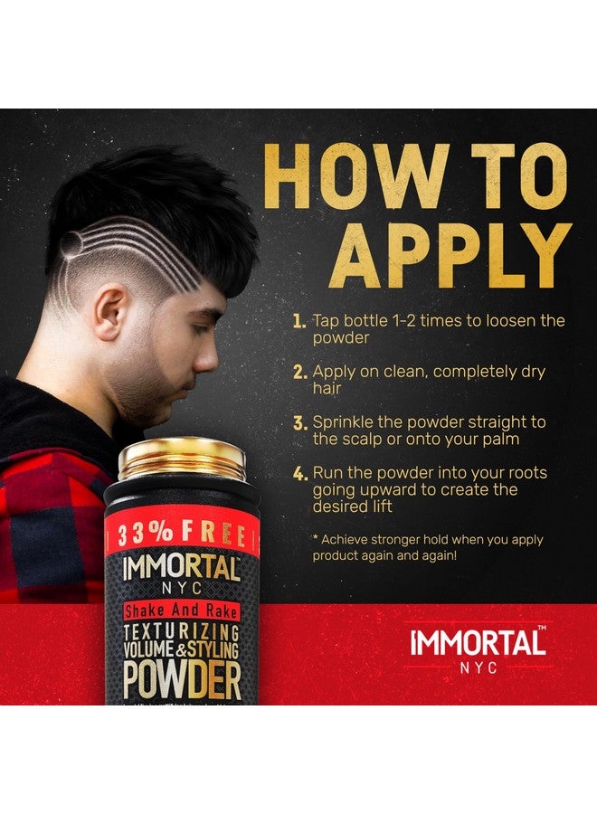 Immortal NYC 5In1 Shake And Rake Volume & Styling Powder Flex Strong Hold Mattifying All Natural Unscented Hair Powder For Men No Residue All Hair Types - Image 5