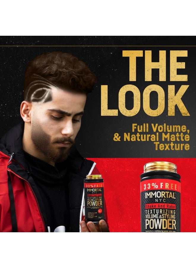 Immortal NYC 5In1 Shake And Rake Volume & Styling Powder Flex Strong Hold Mattifying All Natural Unscented Hair Powder For Men No Residue All Hair Types - Image 2
