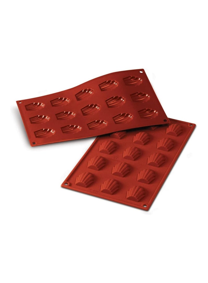 Silikomart Classic 15 Mini Madeleine Mould, Red - Image 2