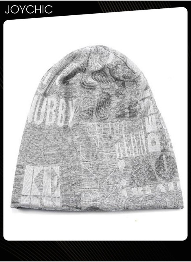 Joychic - Cotton Slouchy Beanie Spring Autumn Skull Cap Hip-Hop Running Adult Dwarf Hat Breathable Chemo Cap for Men Women Grey - Image 1