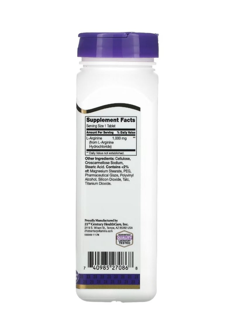 21st Century L-Arginine 1000 mg 100 Tablets - Image 2