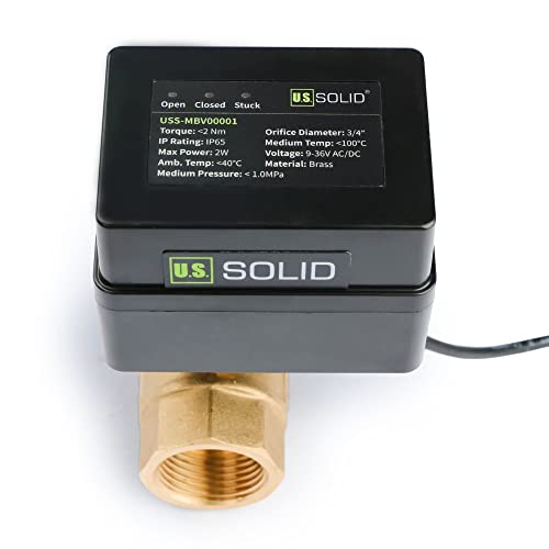 U.S. Solid Motorized Ball Valve- 3/4" Brass Ball Valve with Standard Port, 9-36V AC/DC, 2 Wire Auto Return Setup, Normally Open (N/O) - Image 3