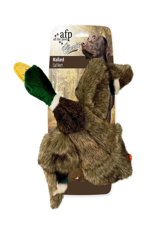 ALL FOR PAWS Duck Squeaky Doy Toy, Duck Dog Toy for Small Medium Breed, Puppy Fetch Toy with Squeaker, Plush Chew Dog Toy, 7.9 x 7.5 x 2 inches, Classic - Mallard S - Image 1