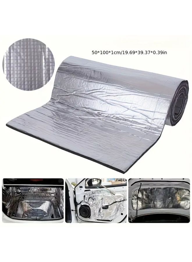 Car Hood Insulation Mat Heat Fire Sound Proof Aluminum Foil 19 69x39 37 Inch 10mm - Image 3