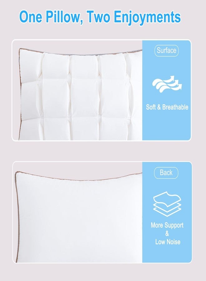YOUR MOON Soft Pillow Queen for Sleeping, Super Soft Support Down Alternative Pillow, 100% Cotton Shell Luxury Comfy Fluffy Bed Pillows for Sleep(White) - Image 4