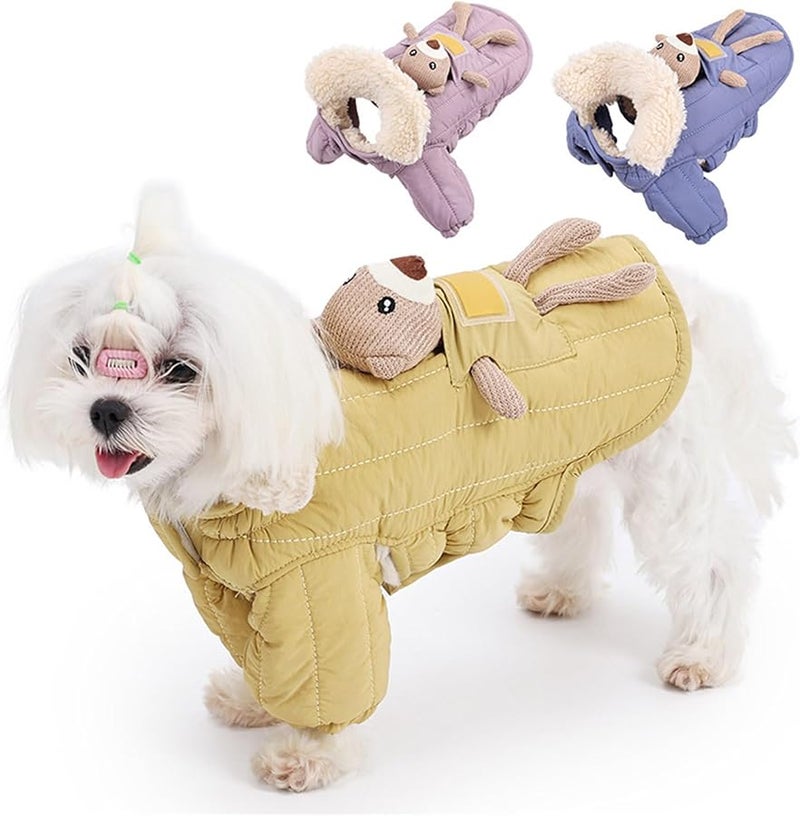 Blue Dog Winter Coat Full Body Thermal Outfit XS Cold Weather Walking Hiking - Image 3