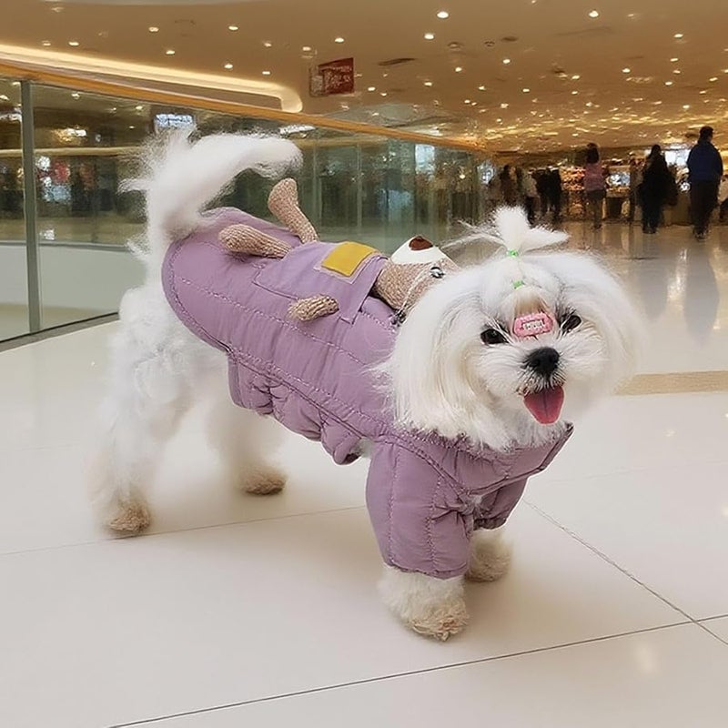 Blue Dog Winter Coat Full Body Thermal Outfit XS Cold Weather Walking Hiking - Image 4