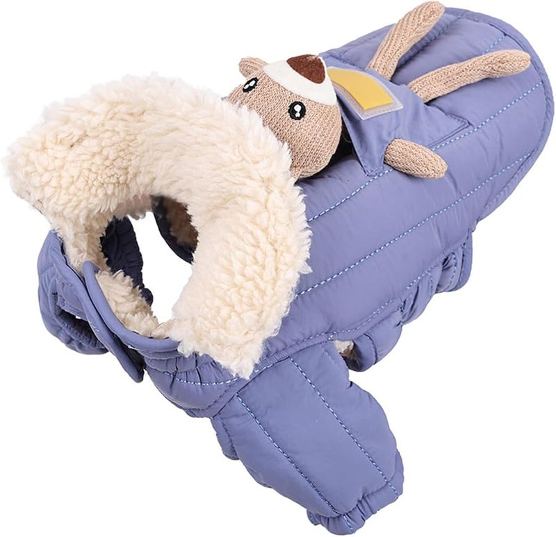 Blue Dog Winter Coat Full Body Thermal Outfit XS Cold Weather Walking Hiking - Image 1