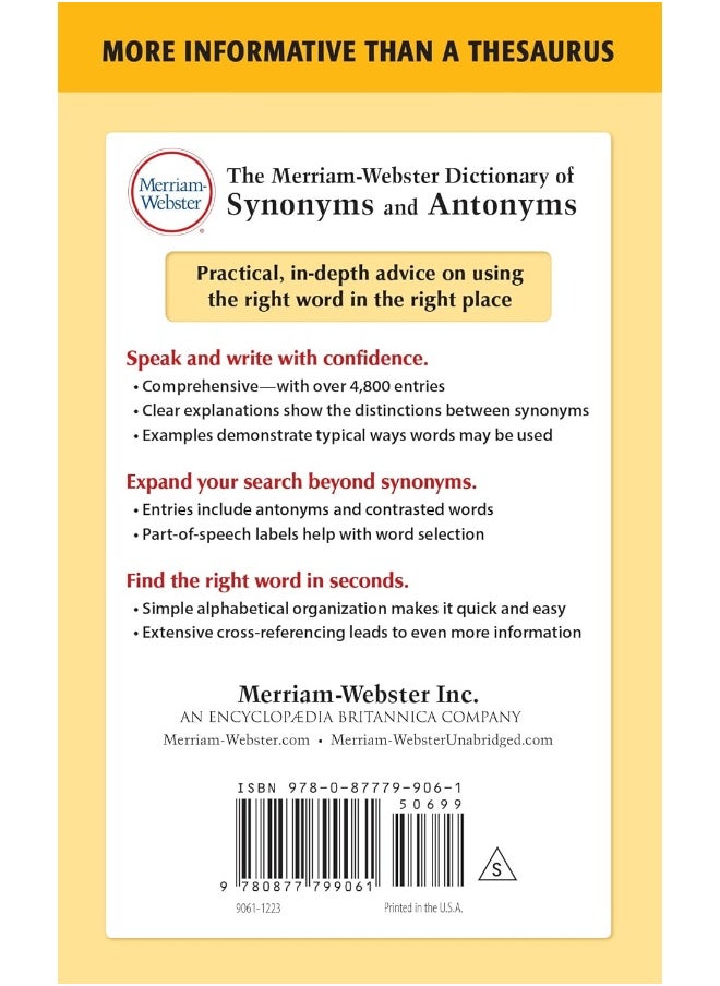 The Merriam-Webster Dictionary of Synonyms and Antonyms - pzsku/Z9791DD0FCD384EE5BEC0Z/45/_/1727204804/5b0fd220-1830-4be3-97ed-fda92e0341bc