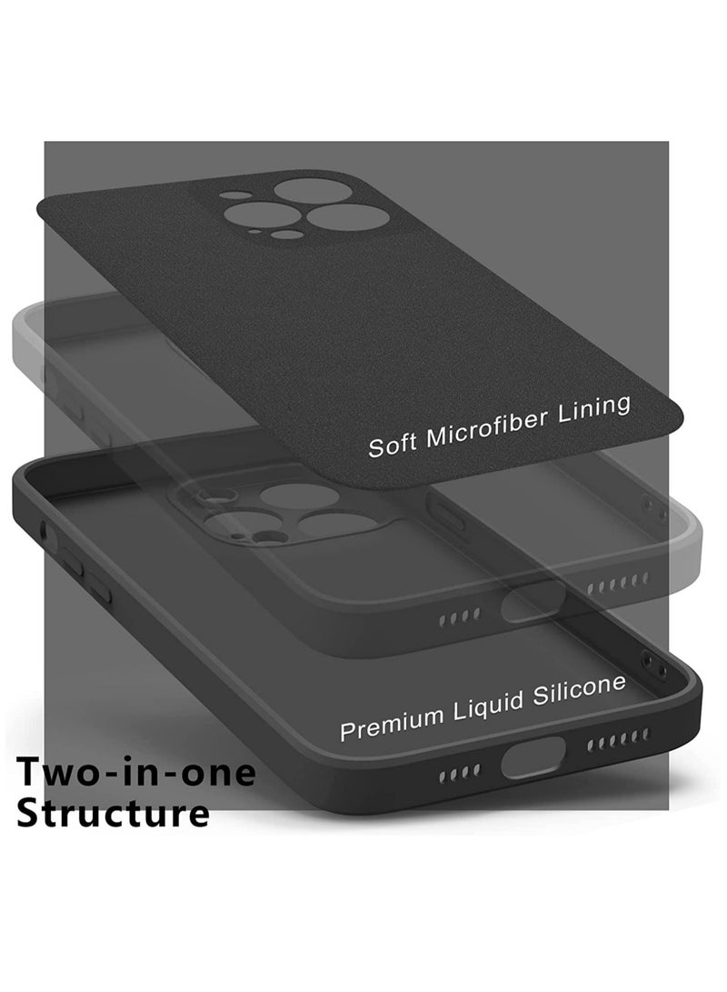 ELTRAZONE حافظة حماية سيليكون، متوافقة مع آيفون 14 برو ماكس 6.7 “، حماية كاملة للجسم، حافظة سيليكون سائلة ناعمة مقاومة للصدمات (أسود/أزرق بحري) - Image 3