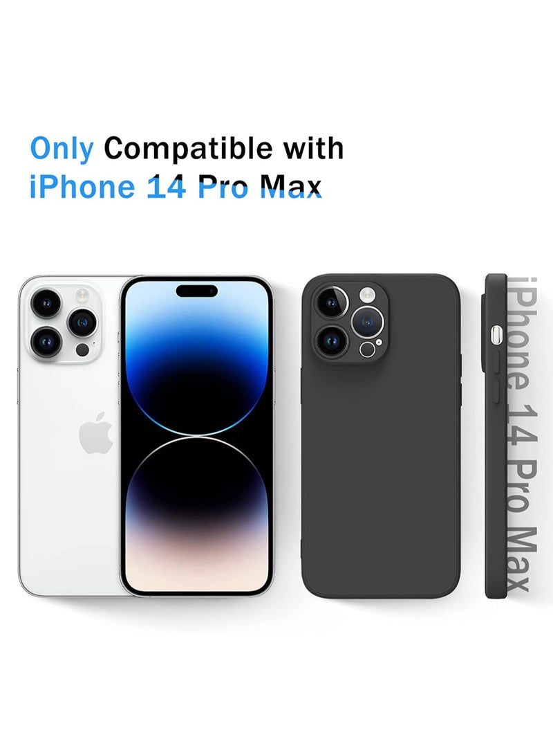 ELTRAZONE حافظة حماية سيليكون، متوافقة مع آيفون 14 برو ماكس 6.7 “، حماية كاملة للجسم، حافظة سيليكون سائلة ناعمة مقاومة للصدمات (أسود/أزرق بحري) - Image 2