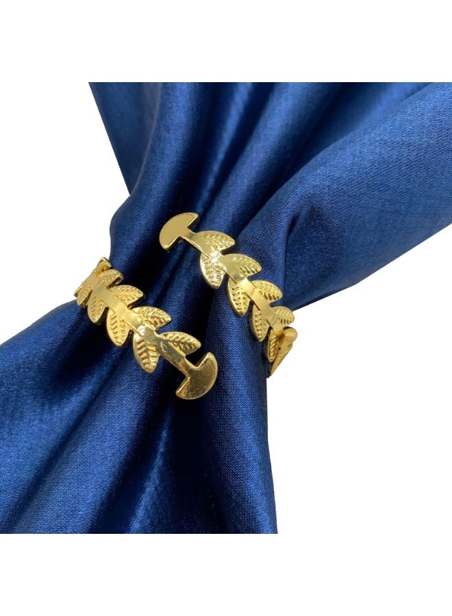Relex Gold Napkin Rings, Gold Leaf Napkin Holder Ring for Table Setting, 8Pcs Boho Napkin Rings Set for Dinner Party, Valentines Day, Family Gatherings, Wedding, Table Decorations - Image 5