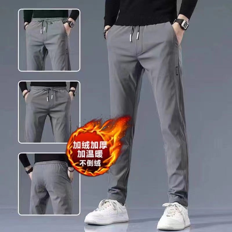 Mens Work Pants Mens Work Loose Wear-resistant Dirty Work Clothes Work Breathable Ice Silk Summer Work Pants 817 dark gray trousers [fleece style]