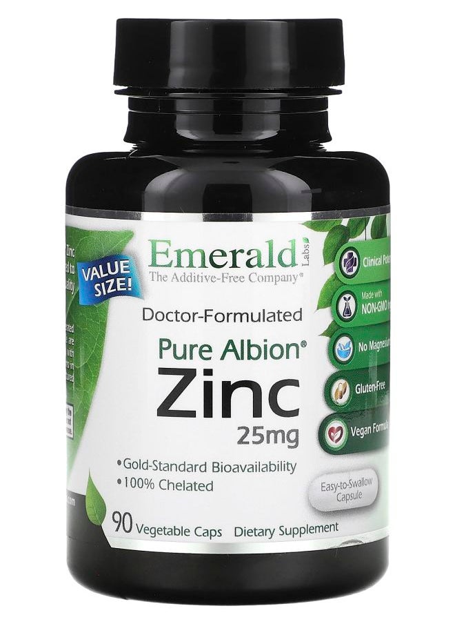 Emerald Laboratories - Pure Albion Zinc 25 mg 90 Vegetable Caps - Image 1
