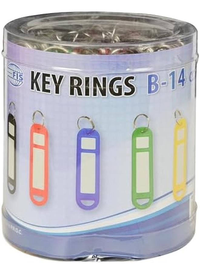 FIS Key Rings 50 Pieces Per Pack Assorted Colors 6.8 X 1.8 Cm Size Fskcb 14 - Image 3