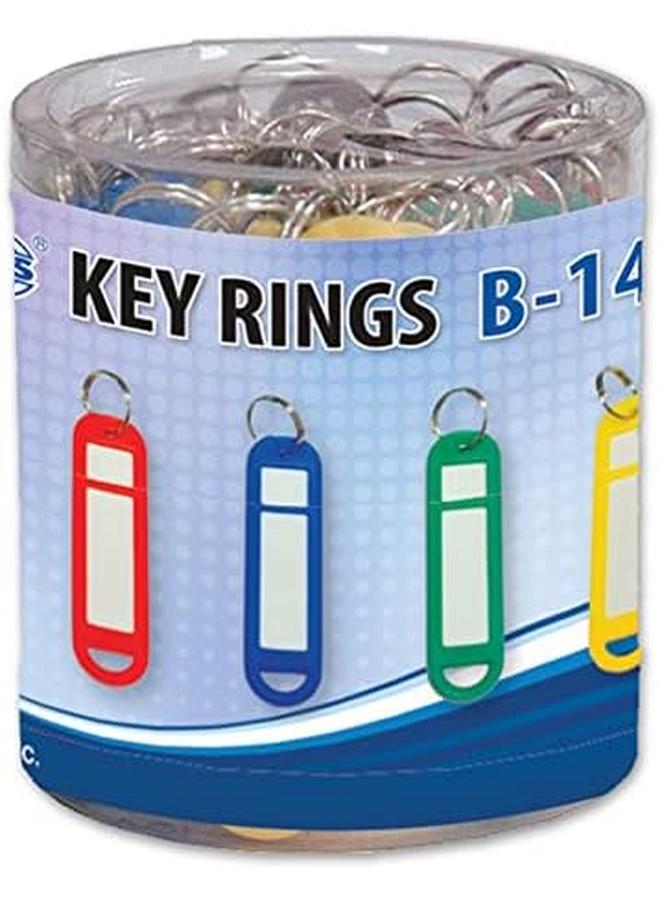 FIS Key Rings 50 Pieces Per Pack Assorted Colors 6.8 X 1.8 Cm Size Fskcb 14 - Image 2