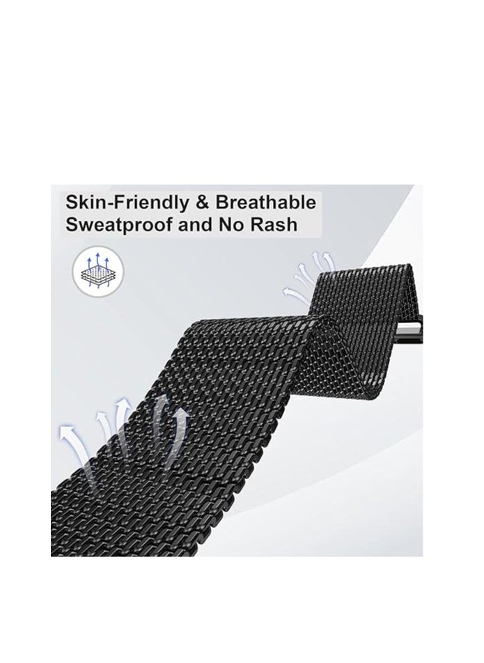 Generic - Milanese Mesh Loop Band Compatible with Apple Watch Ultra 1/2 49mm 46mm 45mm 44mm 42mm Men Women, Designer Parachute-Style Metal Buckle Adjustable Strap for iWatch SE Series 10 9 8 7 6 5 4 3 2 1 SE - Image 1