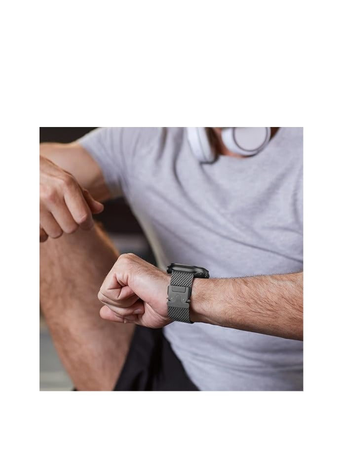 Milanese Mesh Loop Band Compatible with Apple Watch Ultra 1/2 49mm 46mm 45mm 44mm 42mm Men Women, Designer Parachute-Style Metal Buckle Adjustable Strap for iWatch SE Series 10 9 8 7 6 5 4 3 2 1 SE - Image 5
