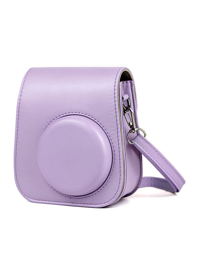 NIBEMINENT Instant Camera Case Bag With Strap For Fujifilm Instax Mini 11 Purple - Image 1