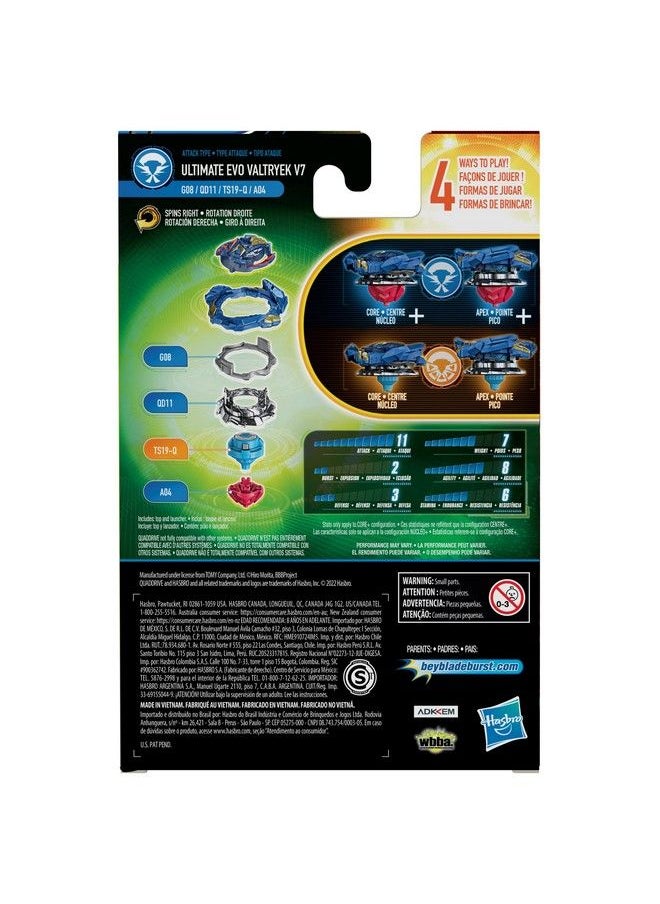 BeyBlade Burst Quaddrive Ultimate Evo Valtryek V7 Spinning Top Starter Packbattling Game Top Toy With Launcher (Multicolor)  - Image 5