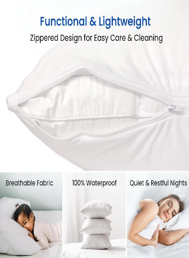 Guardmax Jersey Knitted Pillow Protector with Zipper Standard Size - 4 Pack -100% Waterproof, Bed Bug Proof, Dust Mite Proof, & Hypoallergenic Pillow Covers - Premium Zippered Pillow Cases. (20 X 26) - Image 2
