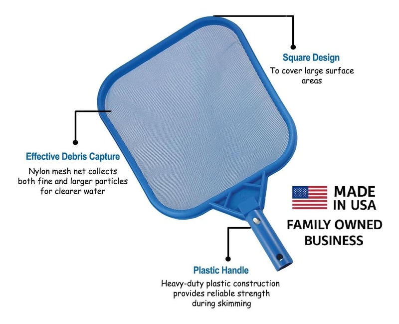 Jed Pool Skimmer Head – Durable Swimming Pool Leaf Skimmer Net for Cleaning Leaves, Debris & Dirt, Heavy Duty Pool Cleaning Tool Compatible with Standard Telescopic Poles for Pool Maintenance - Image 3