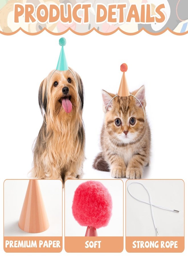 Lonfliness 48Pcs Mini Pastel Birthday Party Hats for Stuffed Animals 3Inch Adjustable Cone Caps with DIY Pom Poms Colorful Mini Party Hats Pets Dolls Kids Small Pastel Birthday Decorations Kit for Holidays - Image 3
