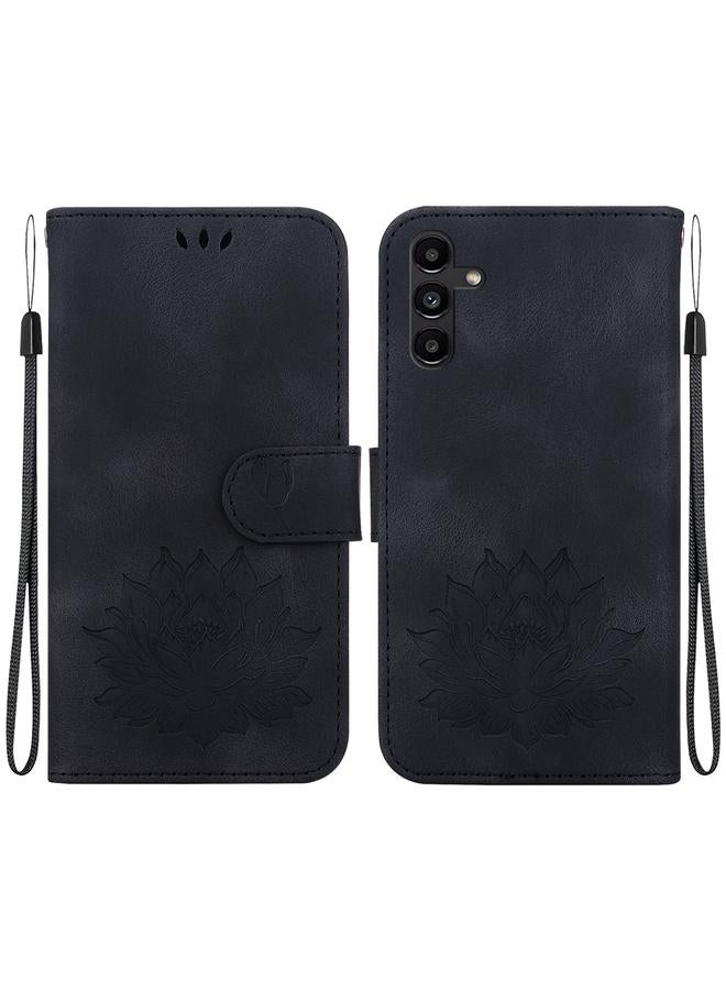 erorex Case For Samsung Galaxy A13 5G Lotus Embossed Leather Phone Case  - Image 1