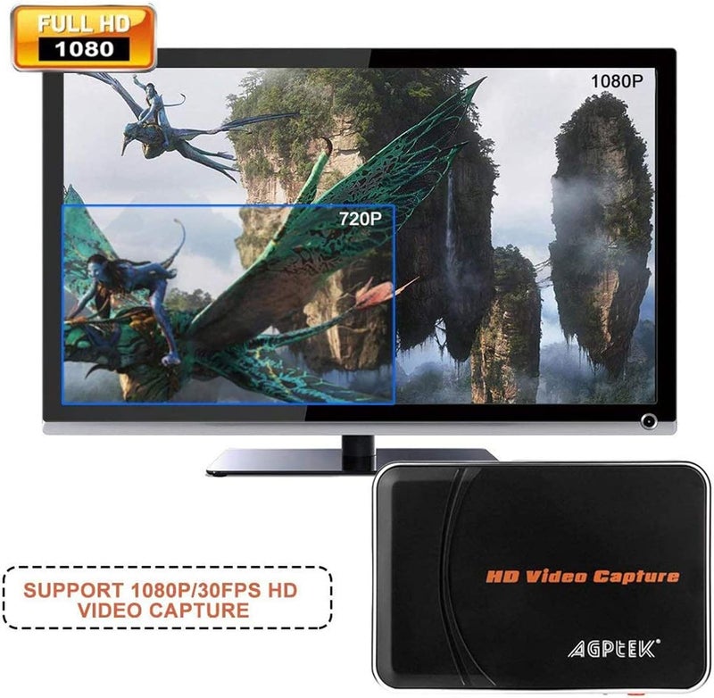Mypin بطاقة التقاط الفيديو HDMI بدقة 1080P مسجل ألعاب HD متوافق مع Xbox One/360/ PS4/ Wii U/Nintendo Switch ويدعم الميكروفون للتعليق - لا حاجة لجهاز كمبيوتر - Image 2