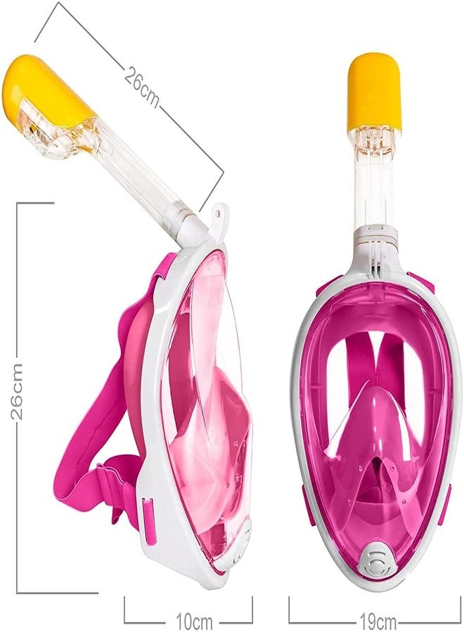 Jolfay Full Face Snorkel Mask - Snorkeling Gear for Adults and Kids - Diving Mask with 180° Panoramic Viewing - Anti Fog & Anti Leak Scuba Mask Pink (L/XL) - Image 4