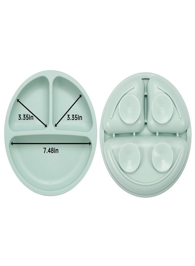 PandaEar Baby Feeding Set| 2 Pack Silicone Divided Suction Plate, 2 Set Toddler Spoons & Forks| Baby Led Weaning Supplies Self Feeding Eating Utensils - Image 3