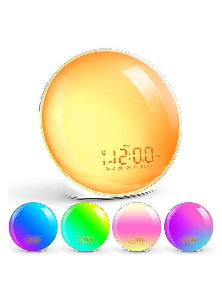general Wake-up Light Sunrise Alarm Clock for Heavy Sleepers, Bedroom, Full Screen Clock Radio with Sunrise Simulation, 3 Light Modes, Snooze, Double Alarm Clock, 8 Nature Sounds, Perfect for Gifting - Image 1