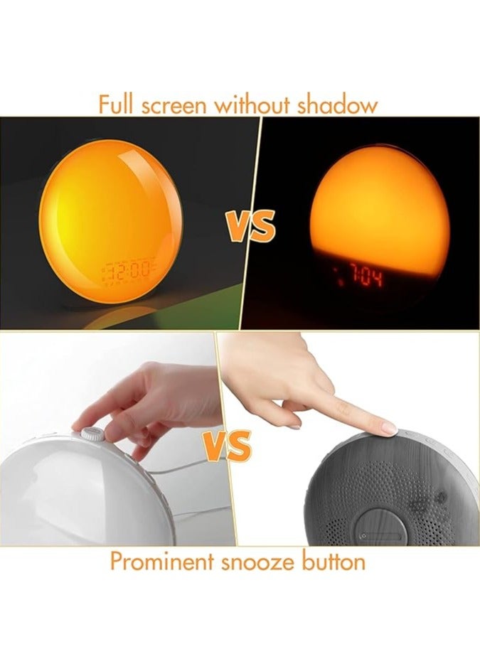 general Wake-up Light Sunrise Alarm Clock for Heavy Sleepers, Bedroom, Full Screen Clock Radio with Sunrise Simulation, 3 Light Modes, Snooze, Double Alarm Clock, 8 Nature Sounds, Perfect for Gifting - Image 4