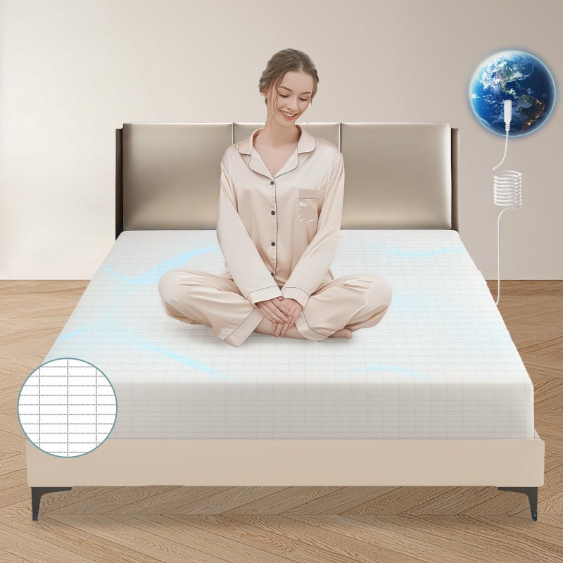 KLASLAV Grounding Sheets Queen, Grounding Sheet,Silver Fiber,Grounded Bed Sheet Kit,Deep Pocket Grounded Bed Sheet,Well Bedding for Better Sleep & Wellness(White,Queen) - Image 1