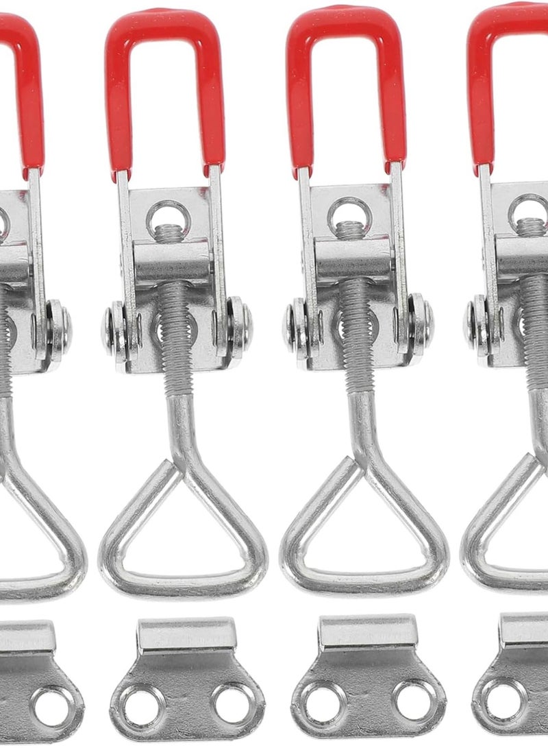 GGOOT 4Pcs Heavy Duty Adjustable Toggle Clamp Latch Hardware for Industrial Equipment Spring Loaded Latch for Quick Release Cabinets Tool Boxes and Smoker Doors  - Image 1