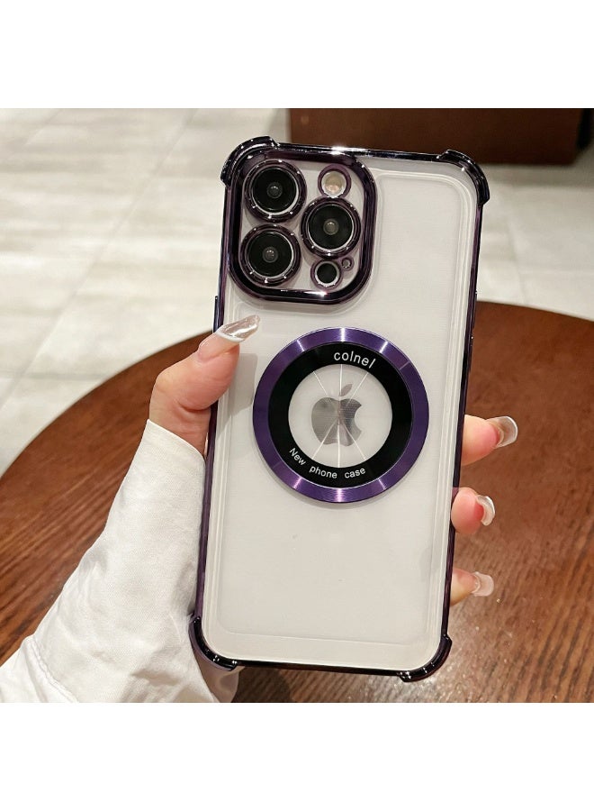 NIBEMINENT Four Corner Airbags Prevent Falling Protection Case With Magsafe For iPhone 14 Pro, Purple