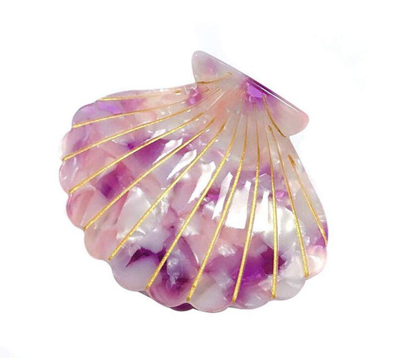 Shell Jaw Clip Hair Claw Clip Clamps Resin Hair Clips Marble Pattern Hairpins Hair Accessories for women Styling Hairdressing Aubergine