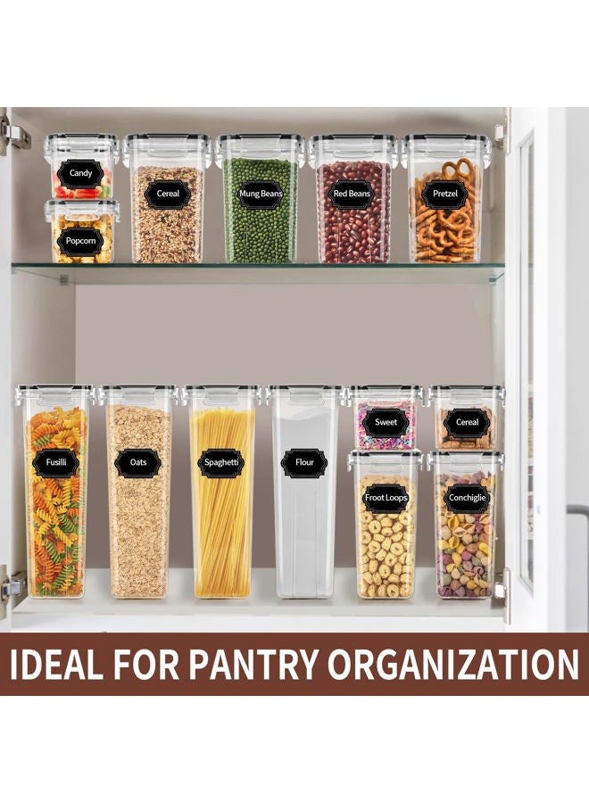 PRAKI Airtight Food Storage Containers Set with Lids - 24 PCS, BPA Free Kitchen and Pantry Organization, Plastic Leak-proof Canisters for Cereal Flour & Sugar - Labels & Marker - Image 5