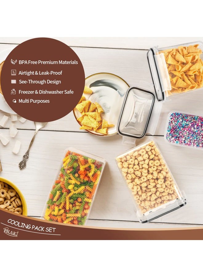 PRAKI Airtight Food Storage Containers Set with Lids - 24 PCS, BPA Free Kitchen and Pantry Organization, Plastic Leak-proof Canisters for Cereal Flour & Sugar - Labels & Marker - Image 4