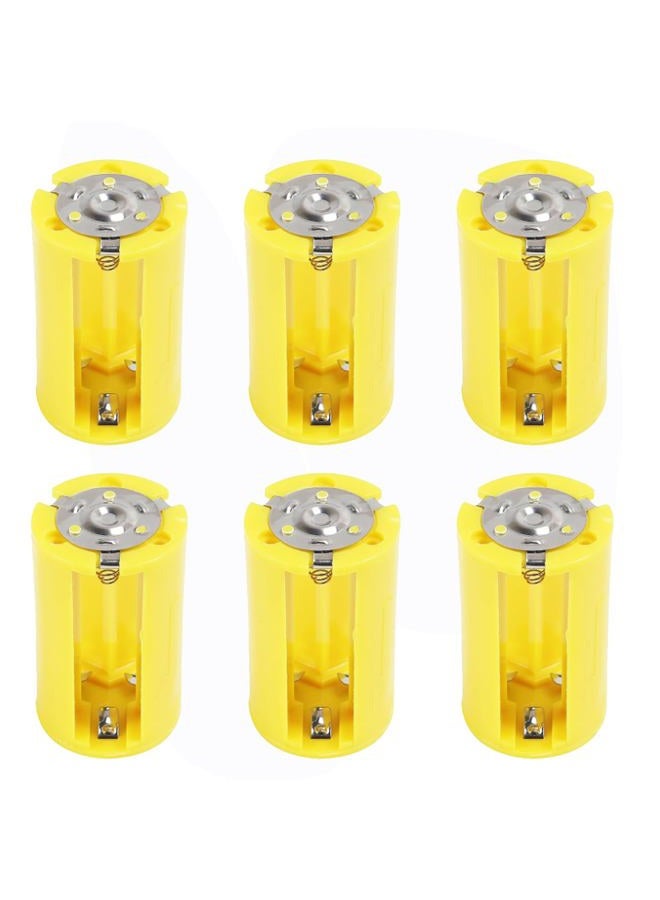 AEDIKO 6pcs 3 AA to 1 D Battery Adapters Holder 1.5V Output Case Box AA to D Battery Converter (Yellow) - Image 1