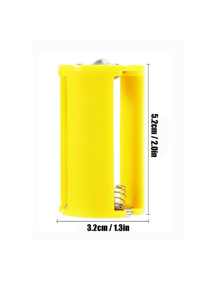 AEDIKO 6pcs 3 AA to 1 D Battery Adapters Holder 1.5V Output Case Box AA to D Battery Converter (Yellow) - Image 2