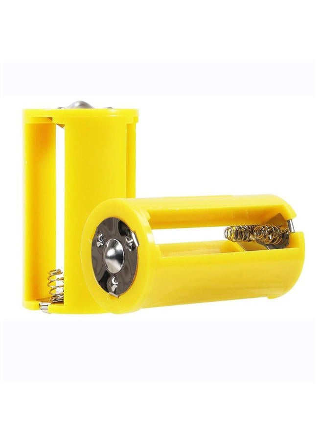 AEDIKO 6pcs 3 AA to 1 D Battery Adapters Holder 1.5V Output Case Box AA to D Battery Converter (Yellow) - Image 3