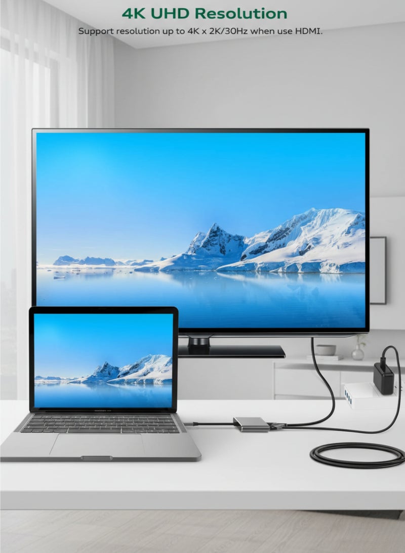 vexa pro USB-C to HDMI Multiport Adapter | 4K HDMI, 60W PD Charging, USB 3.0 Port | Type-C Hub for MacBook, Chromebook, Dell XPS & More - Image 4