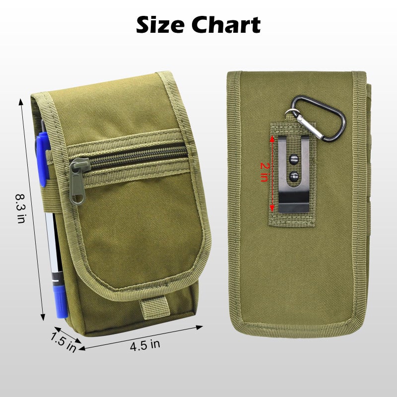 KATOLK Belt Tool Pouch, Tactical Utility Organizer with Cell Phone Holder, Durable Heavy-Duty 1000D Nylon EDC Multitool Holster with Multi-Pockets for Electricians, Handymen, Work, Hiking, Daily Use - Image 3